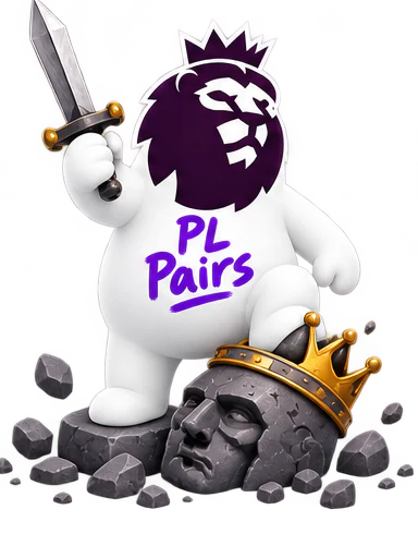 PL Pairs mascot with a sword beside a defeated giant