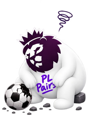 PL Pairs mascot slumped beside a broken football
